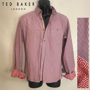 Ted Baker Contrast Button Down Ted size 3 19.5" armpit to armpit